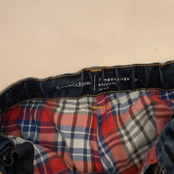 Gap fully Plaid-lined jeans - Picture 2 of 5
